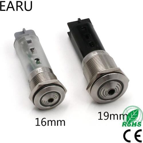 1pc 16mm 19mm 22mm Metal Buzzer Indicator with Red LED Lamp Light Eletronic Alarm Pulse Flashing Intermittent Oil Waterproof OEM