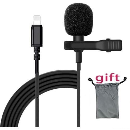 Mini Microphone for iPhone Lightning Type C 3.5mm Microfone for Samsung Huawei Xiaomi Lavalier Clip-on Recording Microfono