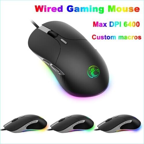 Wired Mouse Gamer Mouse 6400 DPI USB Gaming Mouse 6 Keys RGB Backlit Ergonomic Optical Gaming Mouse Mice For Desktop Laptop PC