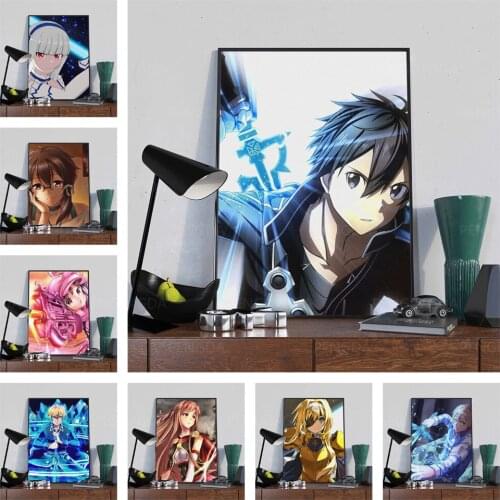 Wall Art Home Decor Sword Art Online Canvas Print Painting Japanese Anime Modern Poster Living Room Modular Pictures No Frame