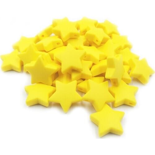 New 5Pcs/Pack Star Shape Silicone Beads Food Grade Teether Beads Baby Teething Chewable Cartoon Beads Dental Care Baby Teethers