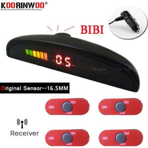 Koorinwoo Original Sensors 4 Buzzer Wireless Car Parking Sensor Reversing Backup Radar Alert Indicator Probe System Parktonic