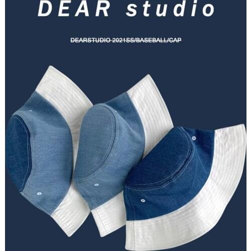 Cotton Denim Stitching Bucket Hat Fashion Bob Caps Hip Hop Gorros Men Women panama outdoor windproof Fisherman Hat