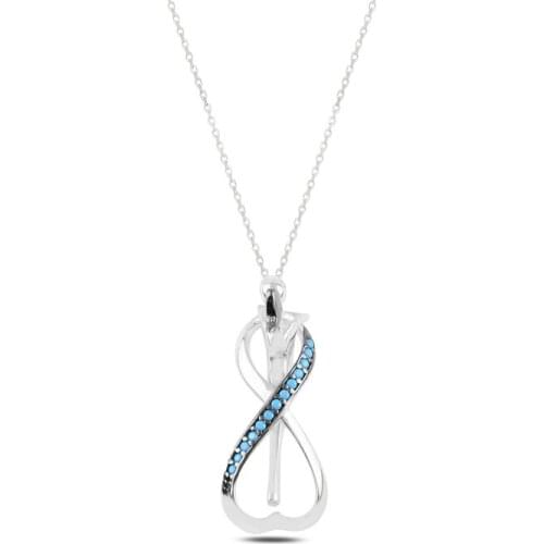 Silver 925 Sterling Infinity Love Zircon Necklace