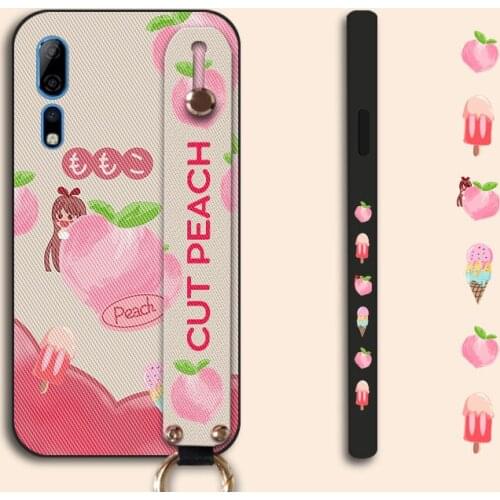 Cute Fruit Girl Phone Case For ZTE Axon 10 Pro A2020 WristBand Holder Back Cover For Nubia Play Red Magic 6 Pro 5G