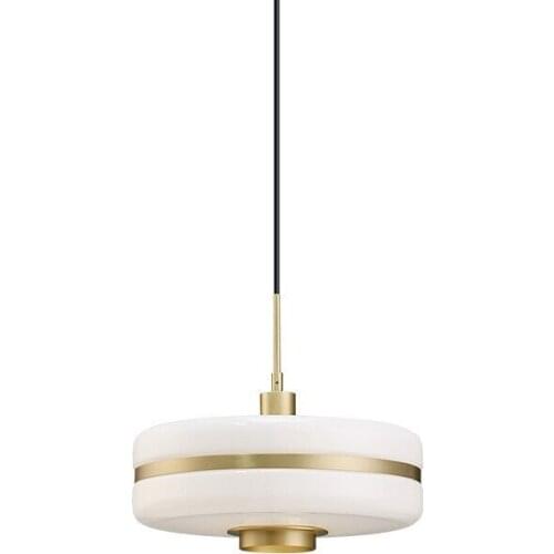 Milky Glass Gold pendant light Modern Nordic Hanging Lamps Kitchen living room decoration Circular indoor led lighting