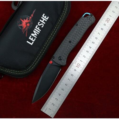 LEMIFSHE customized 535-3 S90V steel folding knife with carbon fiber handle outdoor camping survival kitchen knife EDC tool