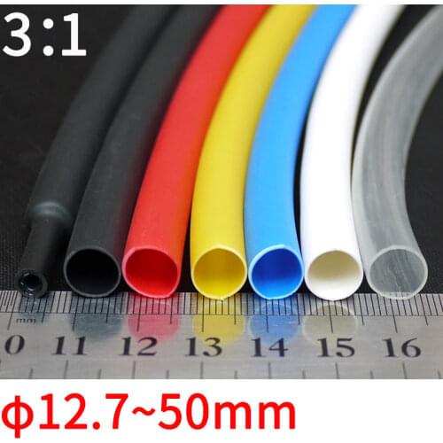 Dia 12.7/15.4/19.1/25.4/30/39/50 mm Dual Wall Heat Shrink Tube Thick Glue 3:1 ratio Shrinkable Tube Adhesive Line Wrap Wire Kit