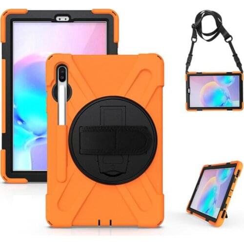 Heavy Rugged Hard Rubber PC Stand Shell for Samsung Galaxy Tab S6 10.5" 2019 SM-T860 T865 Case Rotation Shockproof Tablet Cover