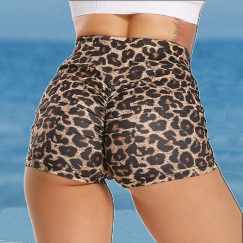 INFILAR Women Sport Shorts High Waist Sexy Yoga Pants Leopard Camouflage Short Leggings Casual Quick Dry Trousers Cycling Pant