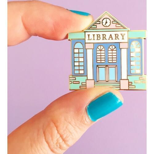 Library Hard Enamel Pin Book Lover Lapel pins Literary Bookworm Badge Accessories Cartoon Fashion Backpack Hat Jewelry Gift
