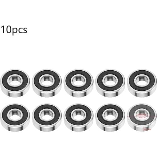 10 PCS Deep Groove Ball Bearing 6000-2RS Single Row ID 10mm x OD 26mm Thickness 8mm High Speed Low Noise