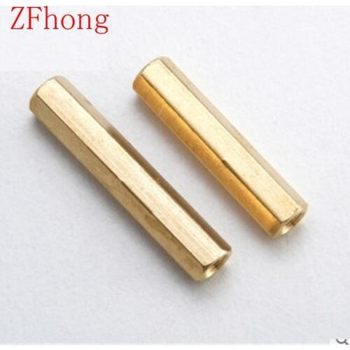 20pcs m3 brass spacer M3*5/6/7/8/10/11/12/14/15/16/18/20/25/30 Female To Female Brass Hex Standoff