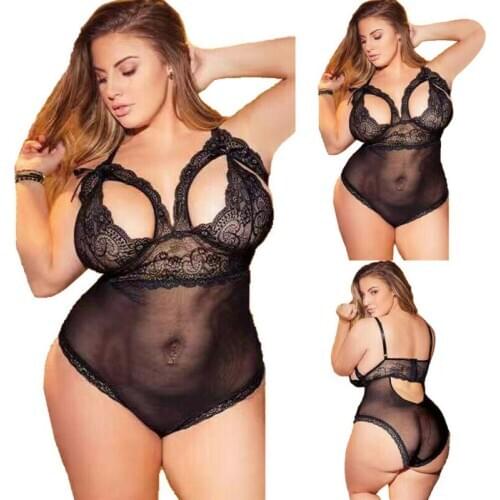 2020 Exotic Apparel Ladys Plus Size Lace Bodysuits Transparent Lenceria Mujer Porno Sexy Lingerie Underwear Sleepwear 3XL-5XL