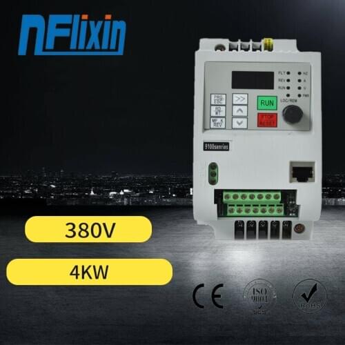 380V 5.5KW VFD High Performance Frequency Inverter of Triple (3) Phase for 3 phase high speed spindle motor