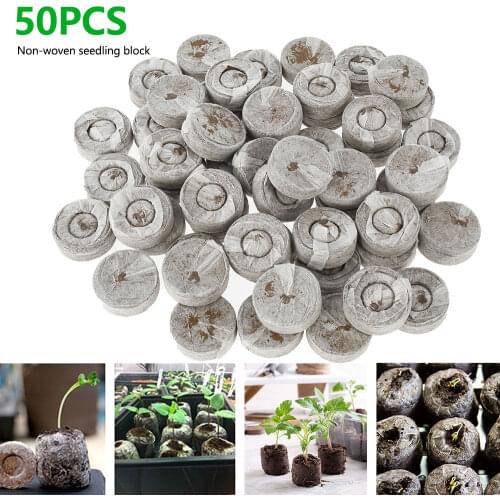 50pcs 30mm Peat Pellets Seed Starting Plugs Seeds Starter Pallet Seedling Soil Block Tray Nutrition Block Garde Greenhouse Tools