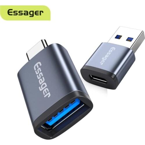 Essager USB 3.0 Type-C OTG Adapter Type C USB C Male To USB Female Converter For Macbook Xiaomi Samsung S20 USBC OTG Connector