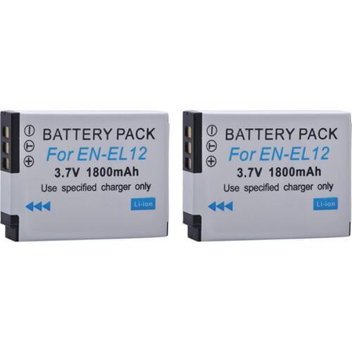 Tectra 2Pcs EN-EL12 EN EL12 ENEL12 Li-ion Camera Bateria for Nikon S8200 S9100 S9200 S9300 P300 P310