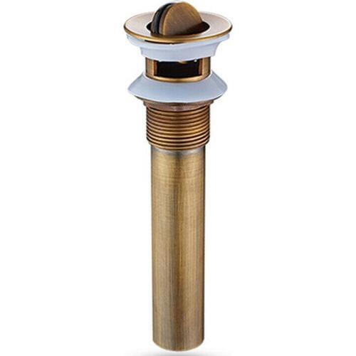 Antique Brass Lavatory Faucet Vessel Assembly Flip Top Bathroom Sink Stopper Drain with Overflow KD1080