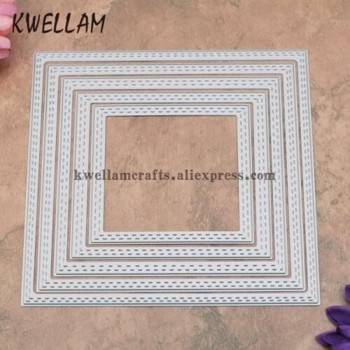 Large Size 15cm Double Sew Thread Square Metal Die cutting Dies For DIY Scrapbooking Photo Album Embossing Folder KW7110851