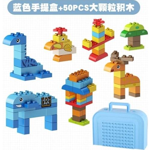 Big size building blocks animal park runway set duplos bricks with box