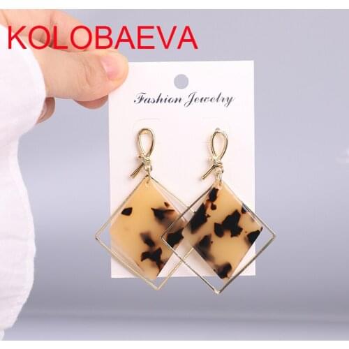 Jewelry designer acrylic earrings women Korean personality geometric earrings fashion retro punk bohemia long big earrings cc
