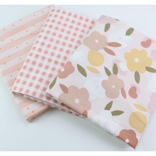 50*235cm Sun flower lattice stripes cotton fabric Japanese style flower pattern fabric for Kimono cheongsam and DIY bag