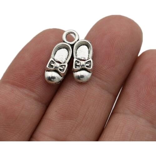 JAKONGO Shoes Charm Pendants for Jewelry Making Bracelet DIY Accessories 18x15mm 10pcs