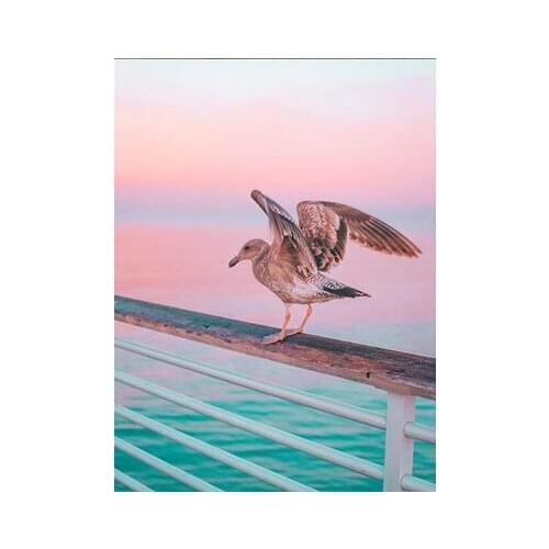 Lot style Choose Nordic Pink Ocean Landscape Art print Silk poster Home Wall Decor