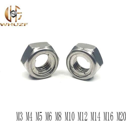 M3 M4 M5 M6 M8 M10 M12 M14 M16 M20 Metal locking Nut Lock locking Metal Self locking NUT Locknut anti looser 304 Stainless Ste