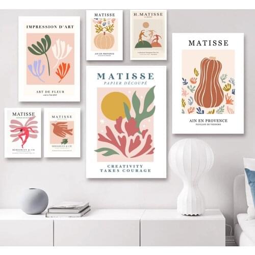 Matisse Colorful Coral Nude Pumpkin Cat Abstract Wall Art Canvas Painting Posters And Prints Living Room Nordic Style Decoration