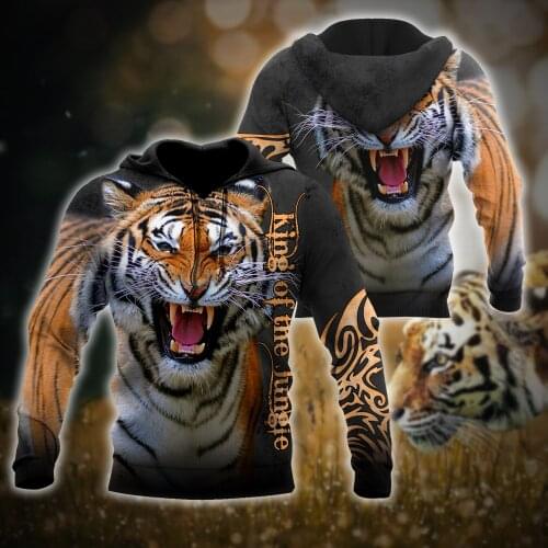 Tiger King of the Jungle 3D All Over Printed Men Hoodie Unisex Casual Jacket Pullover Streetwear sudadera hombre DW0445