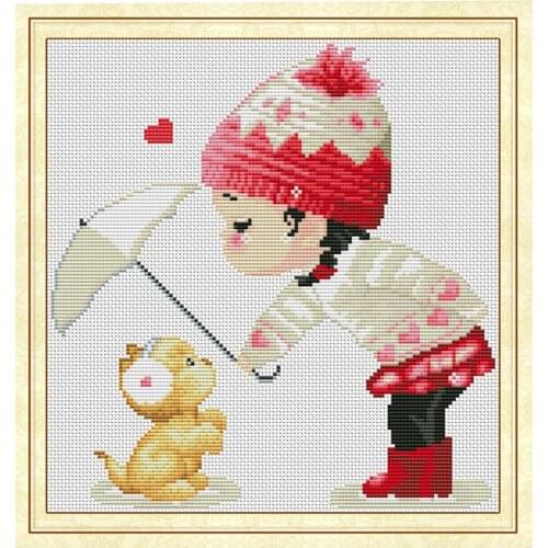 Little Girl - Stamped Cross Stitch Kits 11CT Embroidery Kits For Home Decor