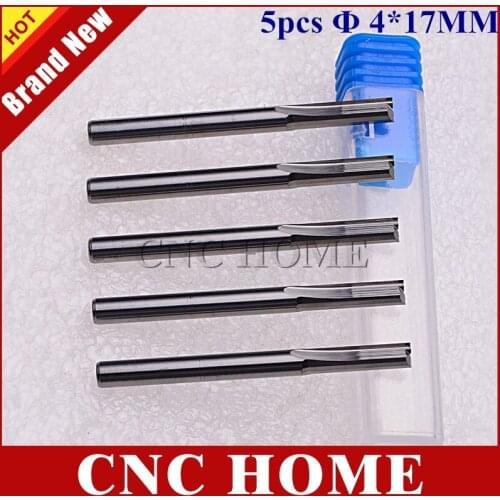 5pcs 4*17MM Two Double Straight Flute Milling Cutter, CNC Engraving Bit, Wood Router Bits Sets, Carbide End Mill