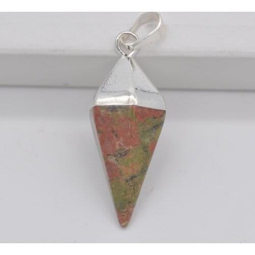 Natural Unakite Epidote Bead GEM Pendant Jewelry For Gift W017