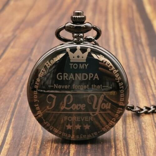New Arrival "To My Grandpa" Greatest Vintage Pocket Watch Necklace Best Gifts For Grandpa