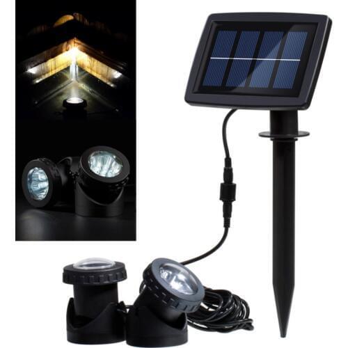New Solar Powered Light 2 Lamps 12 LED Waterproof Landscape Spotlight for Garden / Pool / Pond / Lawn