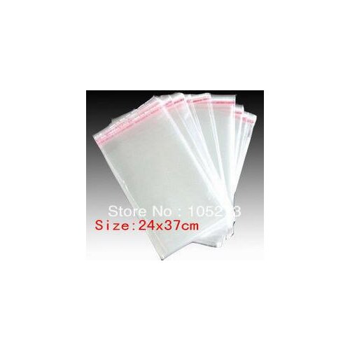 Wholesale 100pcs 24X37CM Poly Bag For Hair Extensions With White Header And Clear Self Adhesive Seal Plastic Bags Free Shipping