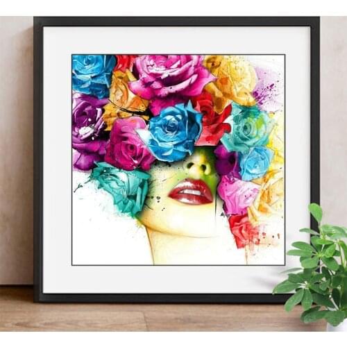 Full Square DIY Diamond Painting Flower And Woman Diamond Embroidery Mosaic Cross Stitch Picture Rhinestones Home Decor
