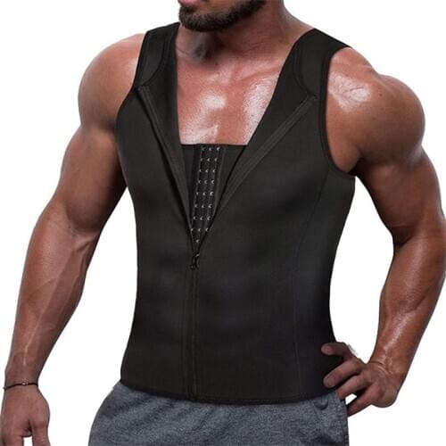 Waist Trainer Vest Man Neoprene Sauna Suit Corset Slimming Belt Underwear Body Shaper T Shirt For Fitness Slimming Belly Girdles