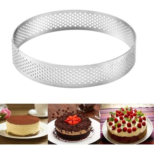 Practical and durable home tools Household Round With Hole Breathable French Style Mousse Cake Ring Kitchen Baking Tool(10CM)