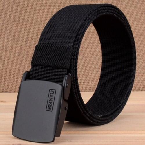 Outdoor sports nylon belt male casual solid color canvas automatic buckle belt student youth simple breathable pants tide casual