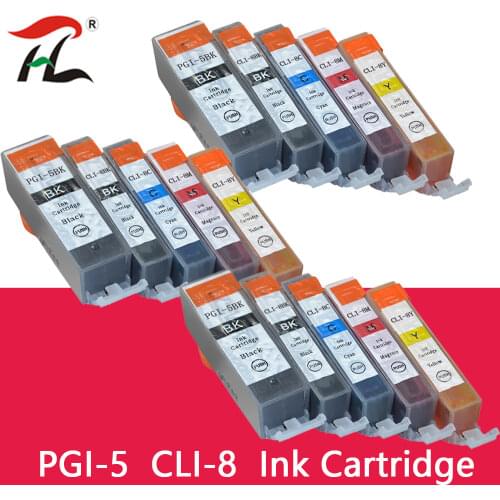 Compatible Cartridge for Replacement for Canon PGI5 CLI8 PGI-5 CLI-8 PIXMA IP 4200 4300 4500 5200 5300 6600 6700D Printer