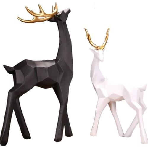 YL Nordic Modern Fresh Elk Fresh Black and White Minimalist Creative Resin Decorations Home Decoration Decorative Crafts