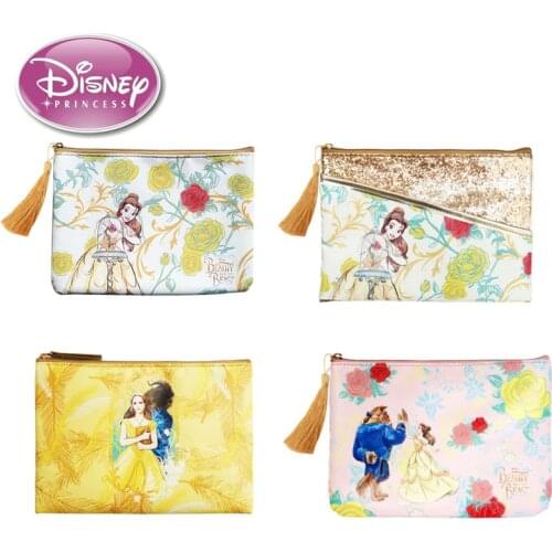 Disney Bag Beauty and the Beast Storage Portable Large-capacity Zipper Design Handbag Multifunctional Cosmetic Bag