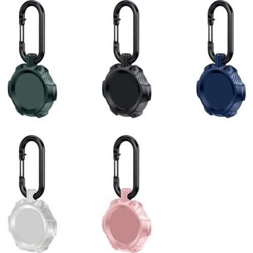 Carbon Fiber Protective Case Locator Skin Cover Shell with Hook Compatible with Airtags Tracker