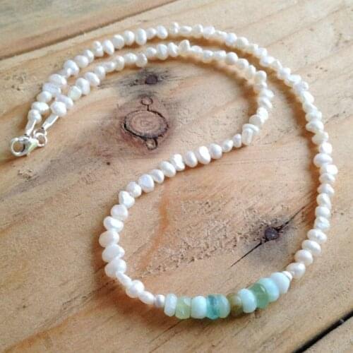 Pearl. Necklace. Freshwater pearl. Peruvian opal