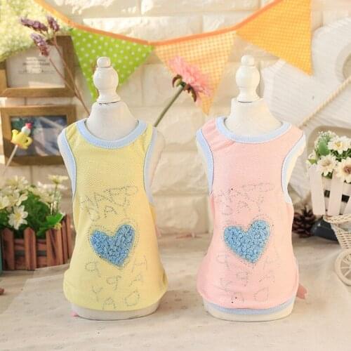 Love Letters Cotton Cat Dog Vest T-Shirts Summer Clothes For Dog Pet Dog Clothing Puppy Pet Apparel Chihuahua