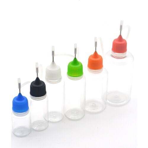 100pcs 3ml 5ml 10ml 15ml 20ml 30ml 50ml Pen Shape PET E-Liquid Dropper Bottle With Normal Screw Cap And Needle Empty Plastic Vai