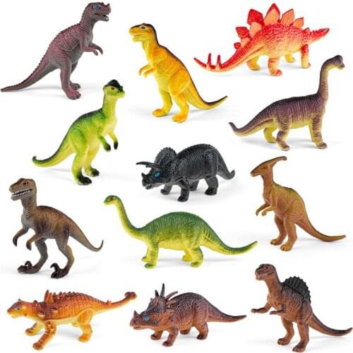 12pcs Large Jurassic World Dinosaur Toy Set Animal Model Tyrannosaurus Decoration Children Dinosaur Toy Collection Gift